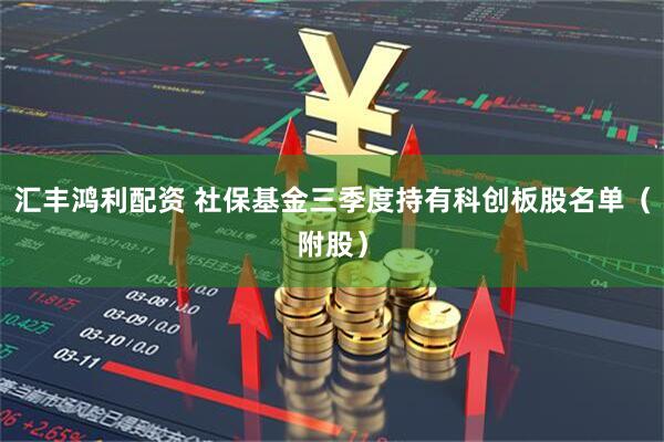 汇丰鸿利配资 社保基金三季度持有科创板股名单（附股）